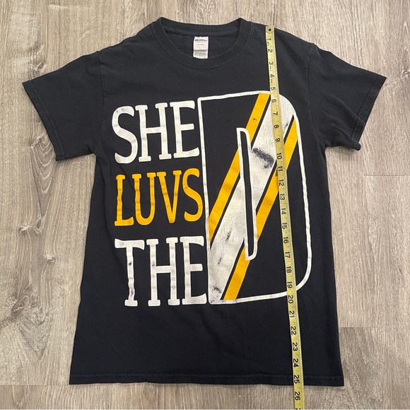 Pittsburgh - B*tch I’m A Steeler - She Luvs The D - Black Gold T Shirt - Small - Picture 5 of 7